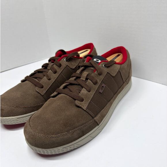 Y2K Oakley Sneakers Chunky Skateboarding Casual Icon Brown Suede Shoes Mens 12 - Picture 1 of 13